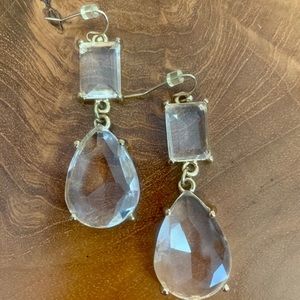 Bridal clear crystal earring with gold details
